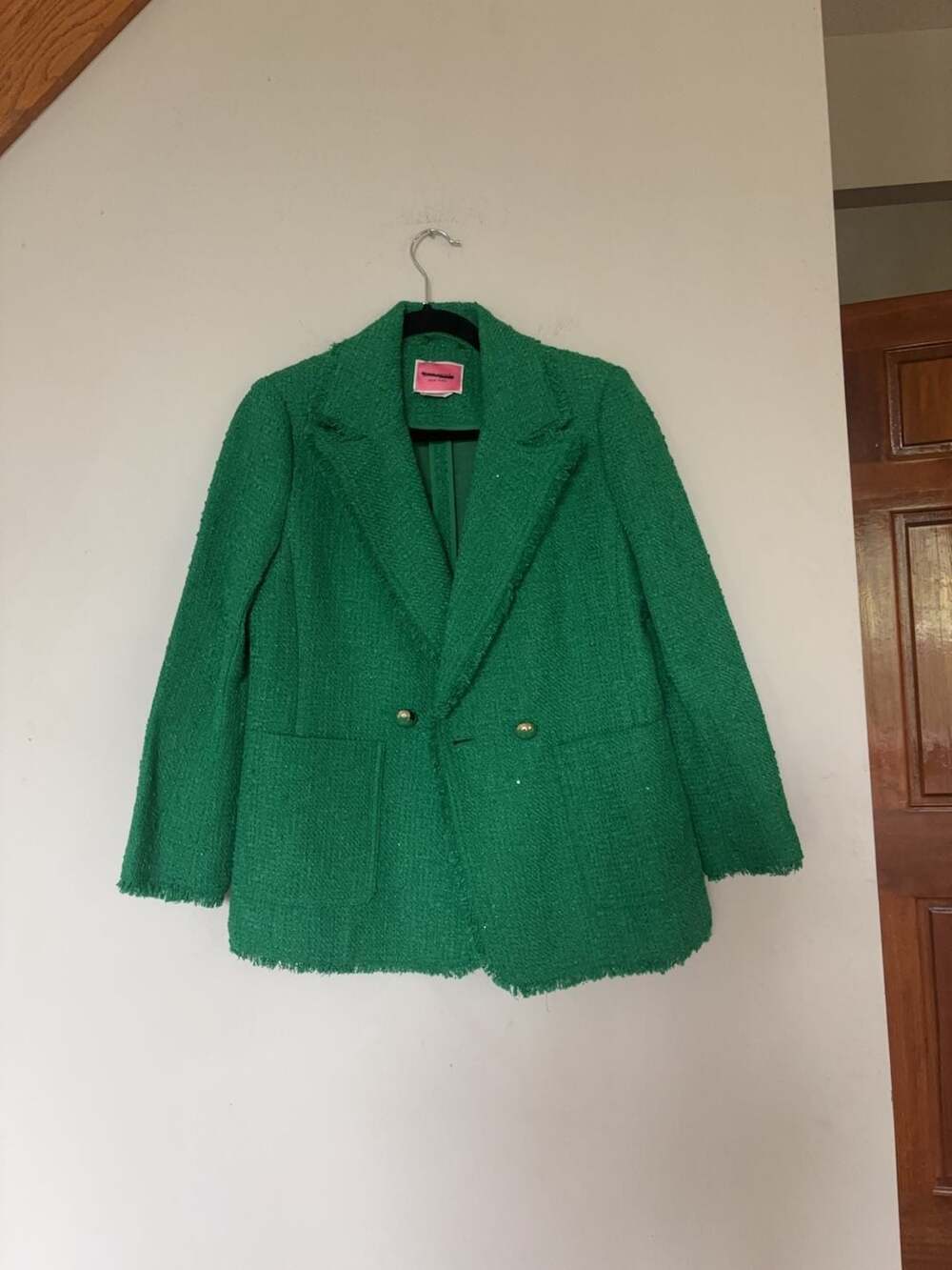 Kate Spade New York Green Tweed Blazer Size 4
